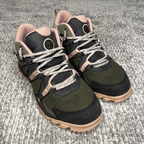 Timberland Garrison Trail Mid Waterproof Hiking Boots Women\'s Size 7.5 Green EUC main image 4